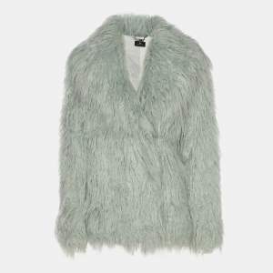 Pre Owned Elisabetta Franchi Mint Faux Fur Blazer S