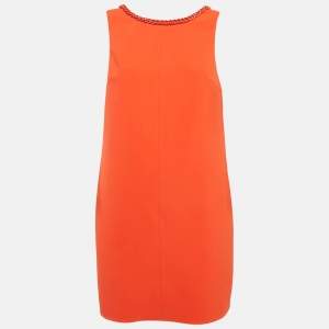مملوكة مسبقًا Elisabetta Franchi 20th Anniversary Orange Crepe Shift Dress M