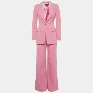 Pre Owned Elisabetta Franchi Pink Crepe Tailored Suit S