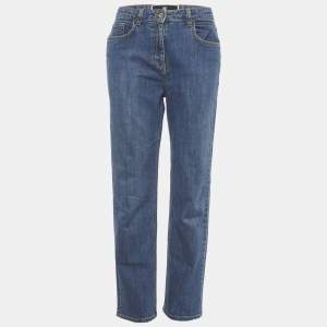 Pre Owned Elisabetta Franchi Blue Faded Denim Skinny Jeans M/Waist 28"