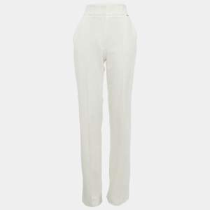 مملوكة مسبقًا Elisabetta Franchi White Stretch Gabardine Trousers M