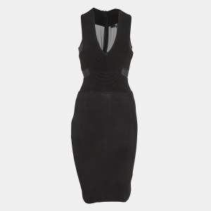 مملوكة مسبقًا Elisabetta Franchi Black Stretch Knit Bodycon Dress M