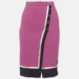 Pre Owned تنورة قلم إليزابيتا فرانكي كريب وردي مقاس صغير - سمول