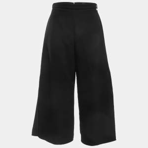 Elisabetta Franchi Black Crepe Side Slit Culottes M