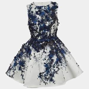 Elisabetta Franchi White Floral Sequin Detailed Sleeveless Mini Dress S