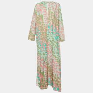 Emilio Pucci Multicolor Printed Cotton Maxi Dress L