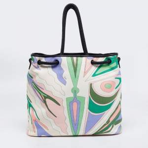 Emilio Pucci Multicolor Printed Canvas Tote
