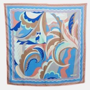 Pre Owned Emilio Pucci Multicolor Iride Print Silk Scarf