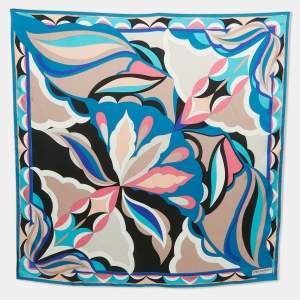 Pre Owned Emilio Pucci Multicolor iride Print Silk Scarf