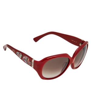 Emilio Pucci Red/Brown EP614S Oversized Sunglasses