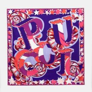 Emilio Pucci Multicolor Abstract Print Silk Scarf