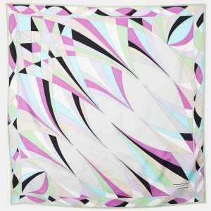Emilio Pucci Multicolour Printed Silk Square Scarf