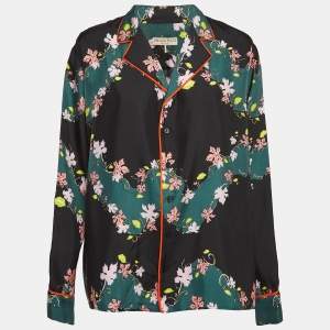 Emilio Pucci Green/Black Printed Silk Shirt S