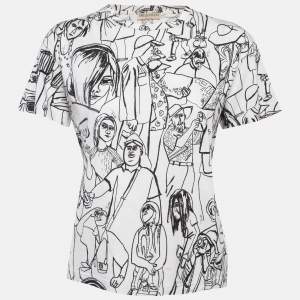 Emilio Pucci White Turisti Fiorentini Print Cotton T-Shirt S