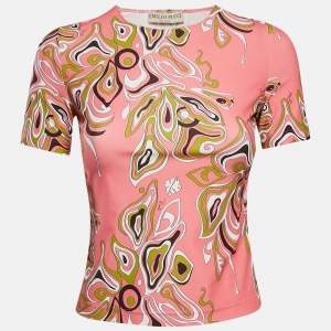 Emilio Pucci Pink Fluilio Print Jersey T-Shirt S