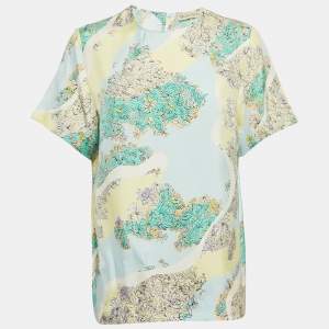 Emilio Pucci Multicolor Floral Print Silk Top S
