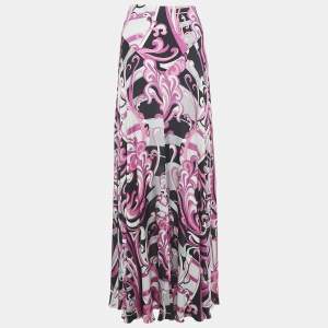 Emilio Pucci Pink Printed Silk Maxi Skirt L