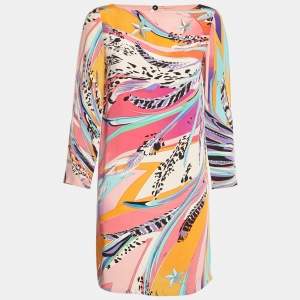 Emilio Pucci Multicolor Silk Long Sleeve Mini Dress S