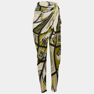 Emilio Pucci Multicolor Printed Jersey Draped Trousers S