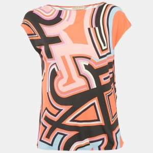 Emilio Pucci Multicolor Printed Jersey Top S