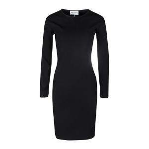 فستان إيميليو بوتشي خليط صوف أسود بظهر مفرغ أكمام طويلة M