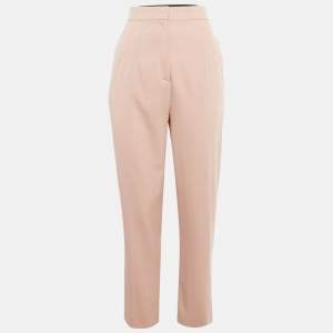Pre Owned Emilio Pucci Pink Wool Pleated Trousers M