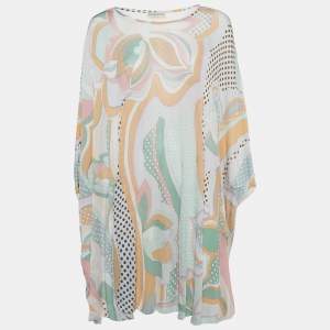 Pre Owned Emilio Pucci Multicolor Printed Jersey Oversized Mini Dress S