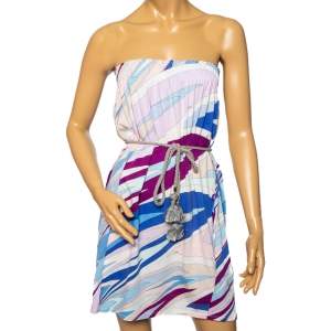 Emilio Pucci Multicolored Printed Cotton Belted Mini Dress S