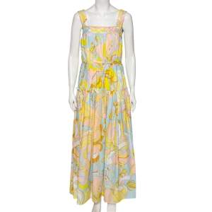 Emilio Pucci Multicolored Aruba Print Silk Sleeveless Dress M