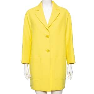 Emilio Pucci Yellow Cotton Single Breasted Oversized Coat S