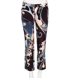 Emilio Pucci Multicolor Printed Silk Cropped Pants M