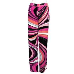 Emilio Pucci Pink Printed Velour Sweatpants M