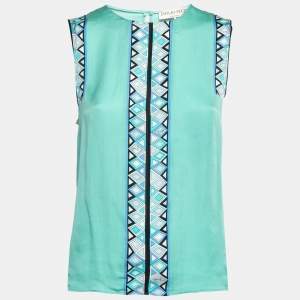 Emilio Pucci Green Silk Sleeveless Top S