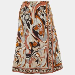Emilio Pucci Multicolor Printed Virgin Wool Skirt M