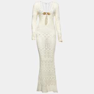 Emilio Pucci Cream Cotton Crochet Long Dress M