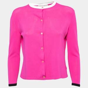 Emilio Pucci Pink Knit Button Front Cardigan M