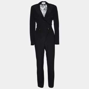 Emilio Pucci Black Silk & Lace Back Detail Jumpsuit M