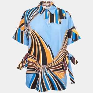 Emilio Pucci Multicolor Printed Cotton Button Front Shirt M