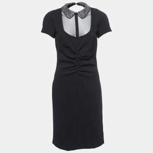 Emilio Pucci Black Crystals Embellished Backless Sheath Dress S