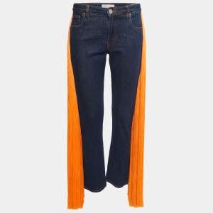 Emilio Pucci Blue Denim Fringed Jeans M Waist 30"
