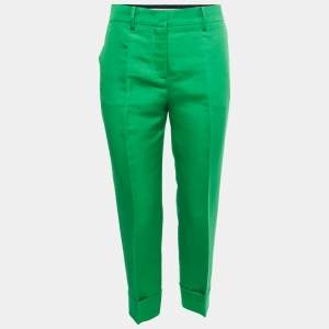 Emilio Pucci Green Silk Tailored Trousers M