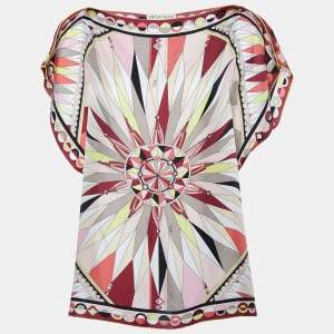 Emilio Pucci Multicolor Printed Silk Kaftan Top (TU)