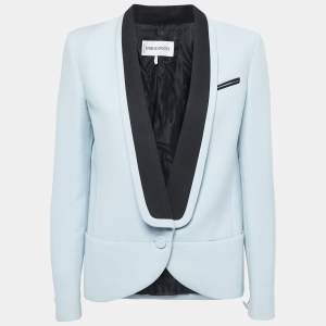 Emilio Pucci Light Blue Wool Shawl Lapeled Blazer M
