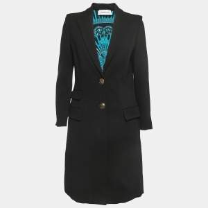 Emilio Pucci Black Knit Single Breasted Coat M