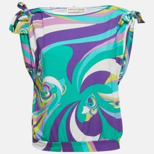 Emilio Pucci Multicolor Print Knit Top M