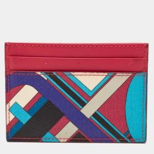 Emilio Pucci Multicolor Printed Leather Card Holder