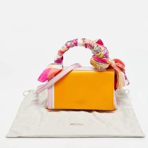 Pre Owned Emilio Pucci Orange/Pink Leather Flap Top Handle Bag