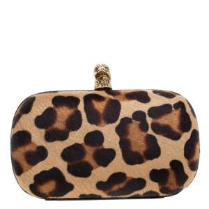 Emilio Pucci Brown Calfhair Eagle Box Clutch