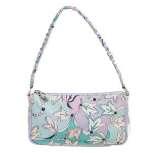 Emilio Pucci Multicolor Printed Leather Braided Pochette Bag