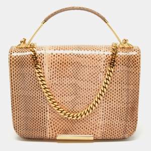 Emilio Pucci Brown Karung Leather Newton Shoulder Bag